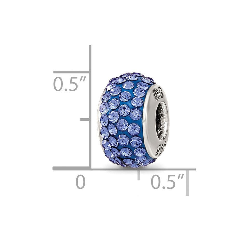 Sterling Silver Reflections September Full Blue Preciosa Crystal Bead