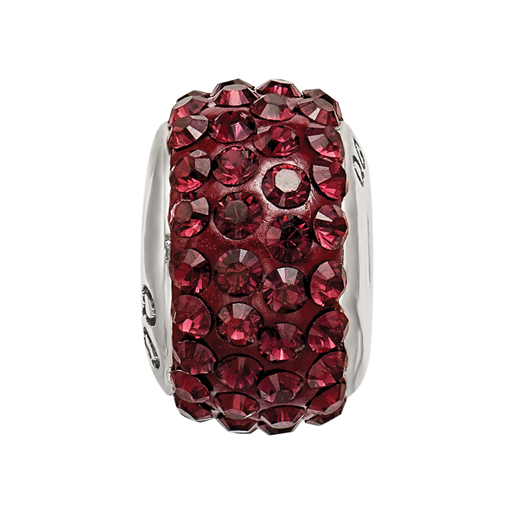 Sterling Silver Reflections June Full Red Preciosa Crystal Bead