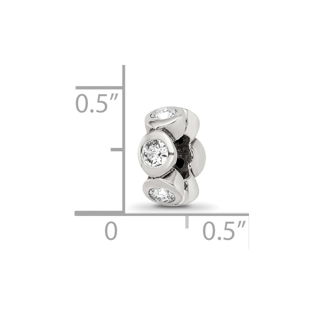 Sterling Silver Reflections April Preciosa Crystal Birthstone Bead