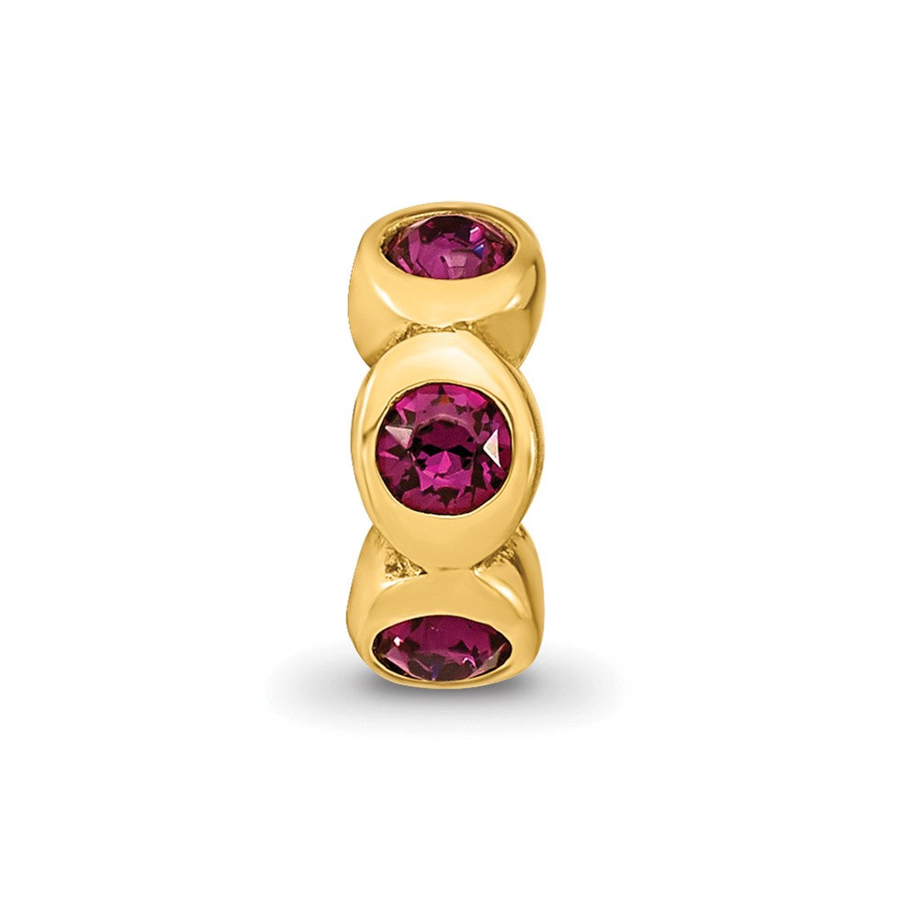 Sterling Silver Gold-plated Reflections Feb Purple Preciosa Crystal Bead