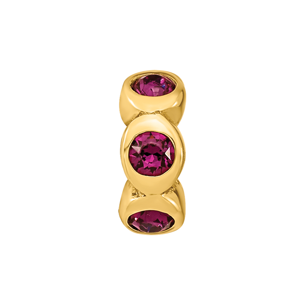 Sterling Silver Gold-plated Reflections Feb Purple Preciosa Crystal Bead