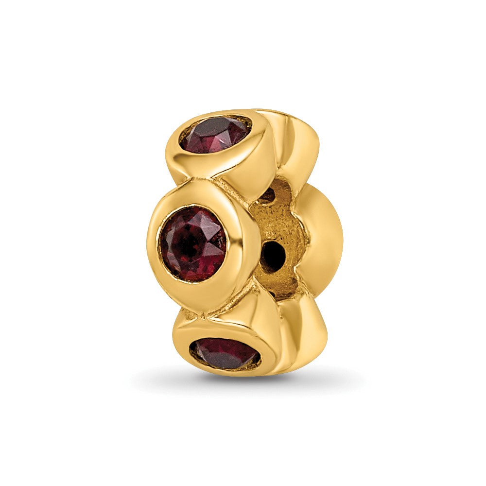 Sterling Silver Gold-plated Reflections June Red Preciosa Crystal Bead
