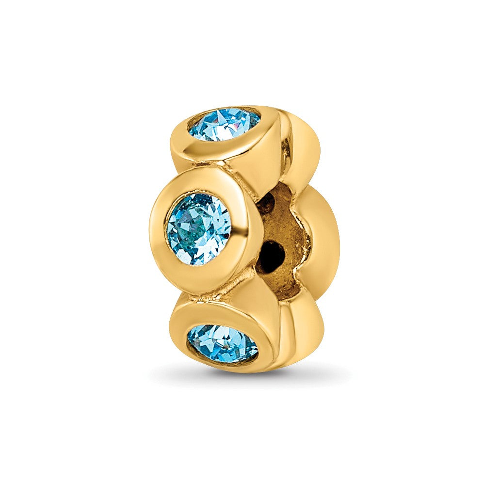 Sterling Silver Gold-plated Reflections March Blue Preciosa Crystal Bead