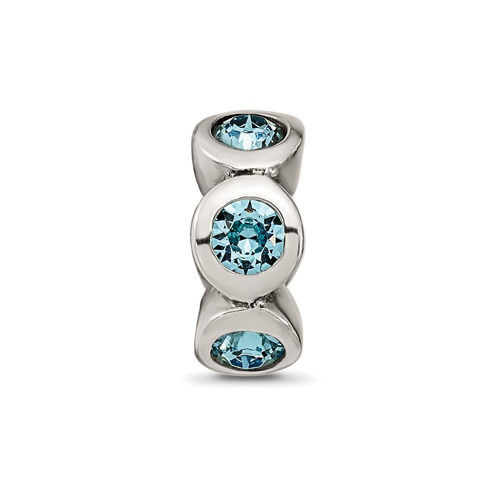 Sterling Silver Reflections March Preciosa Crystal Birthstone Bead