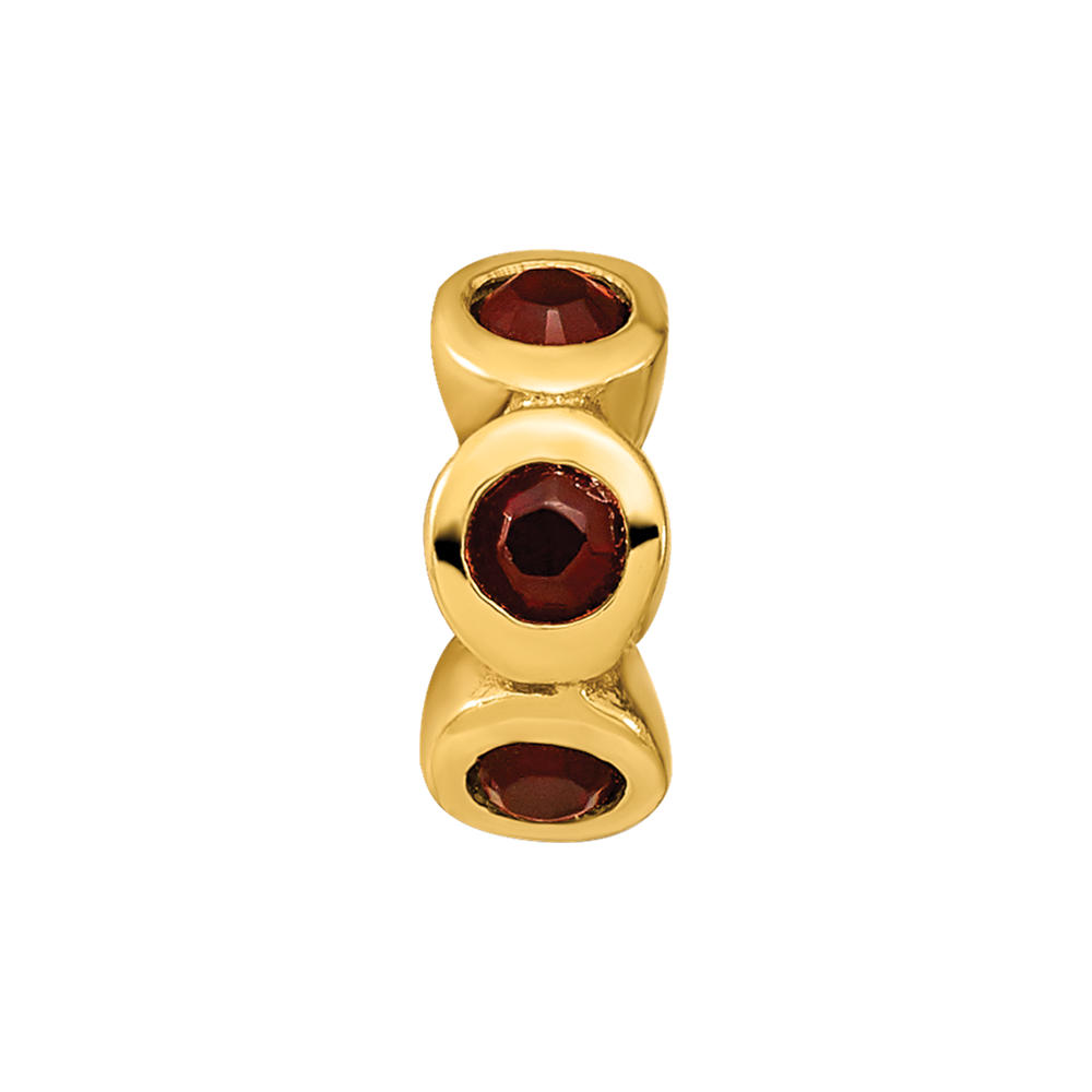 Sterling Silver Gold-plated Reflections Jan Red Preciosa Crystal Bead