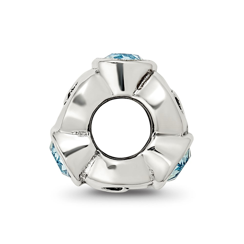 Sterling Silver Reflections March Lt Blue Preciosa Crystal Birthstone Bead