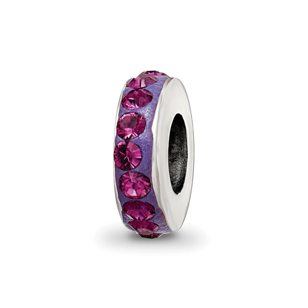 Sterling Silver Reflections Feb Single Row Preciosa Crystal Bead