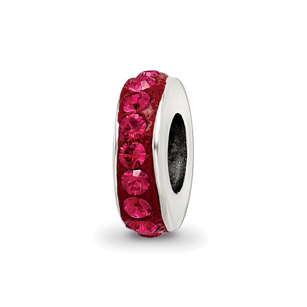 Sterling Silver Reflections July Single Row Red Preciosa Crystal Bead