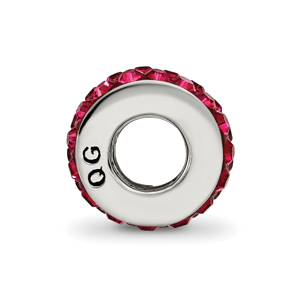Sterling Silver Reflections July Double Row Red Preciosa Crystal Bead