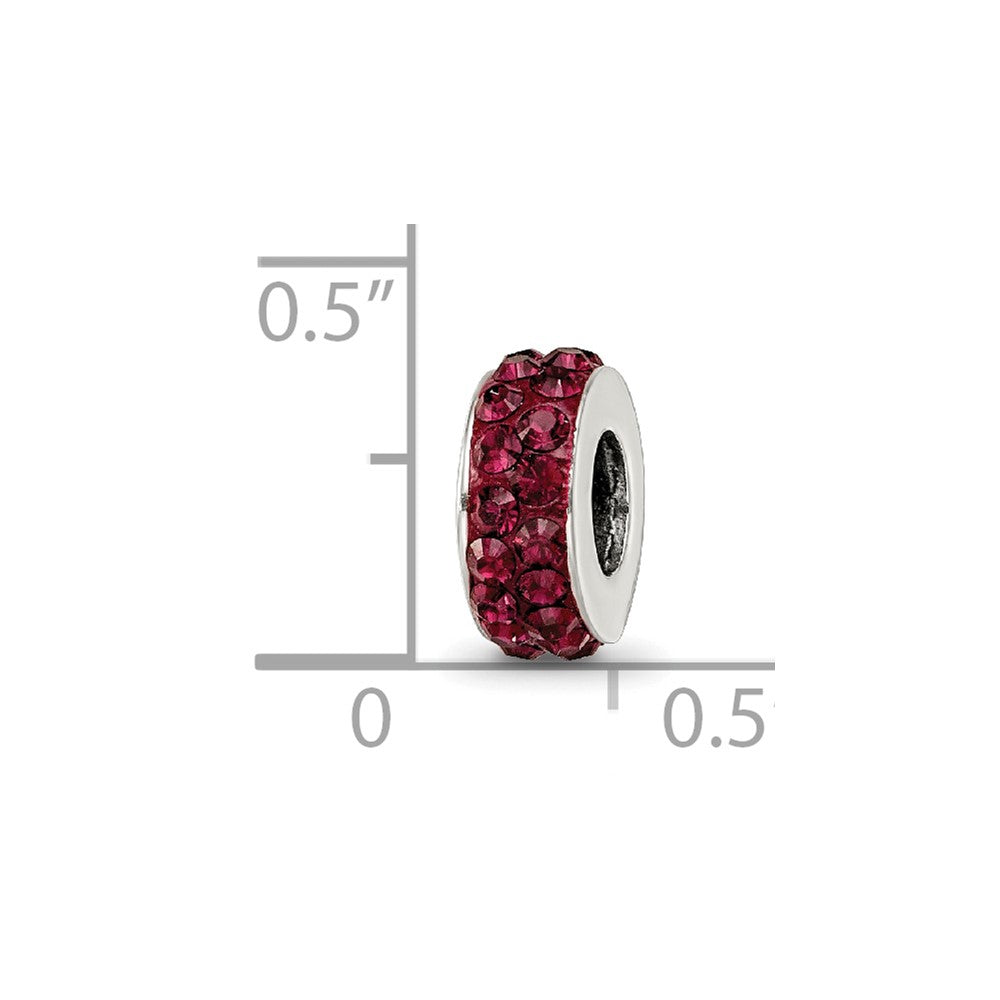 Sterling Silver Reflections June Double Row Red Preciosa Crystal Bead