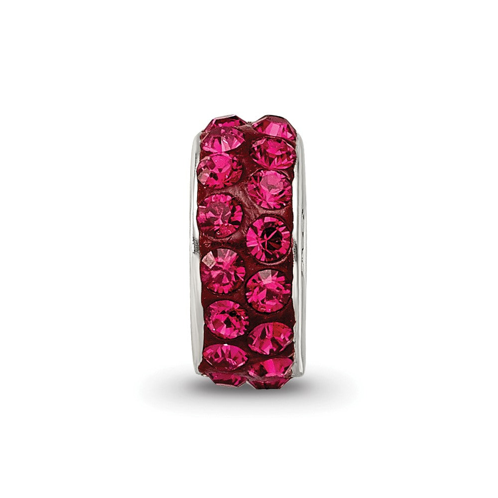 Sterling Silver Reflections July Double Row Red Preciosa Crystal Bead
