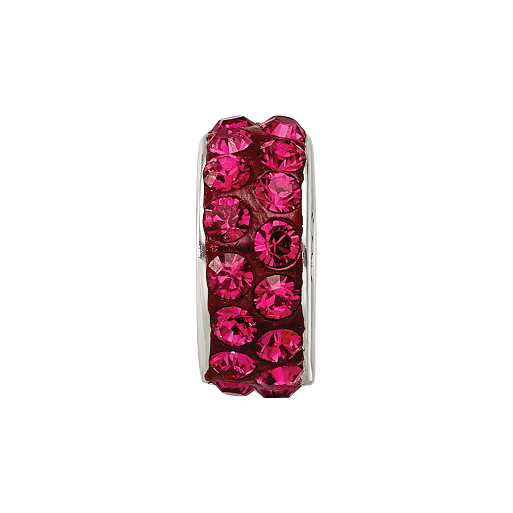 Sterling Silver Reflections July Double Row Red Preciosa Crystal Bead