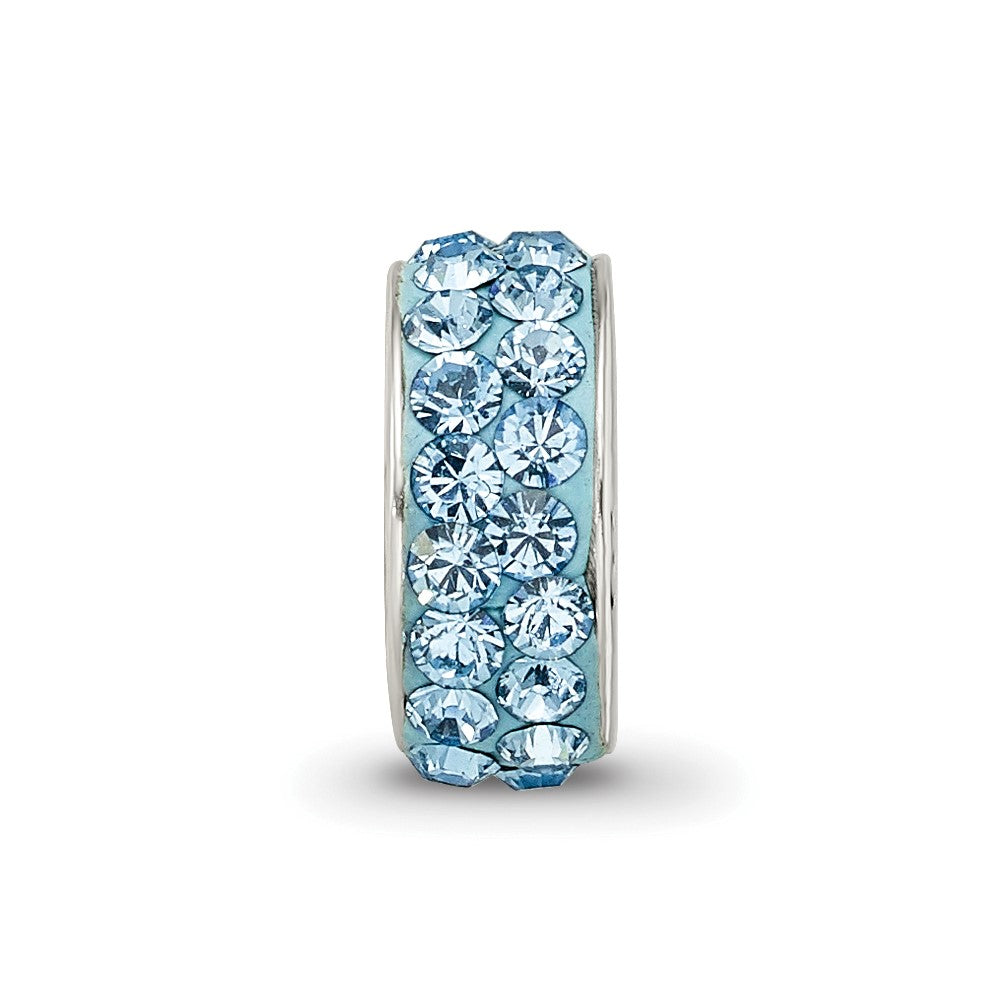 Sterling Silver Reflections March Double Row Preciosa Crystal Bead