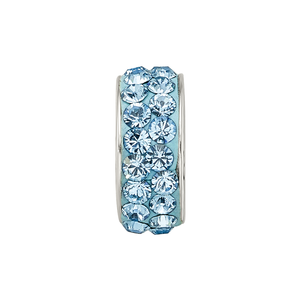 Sterling Silver Reflections March Double Row Preciosa Crystal Bead