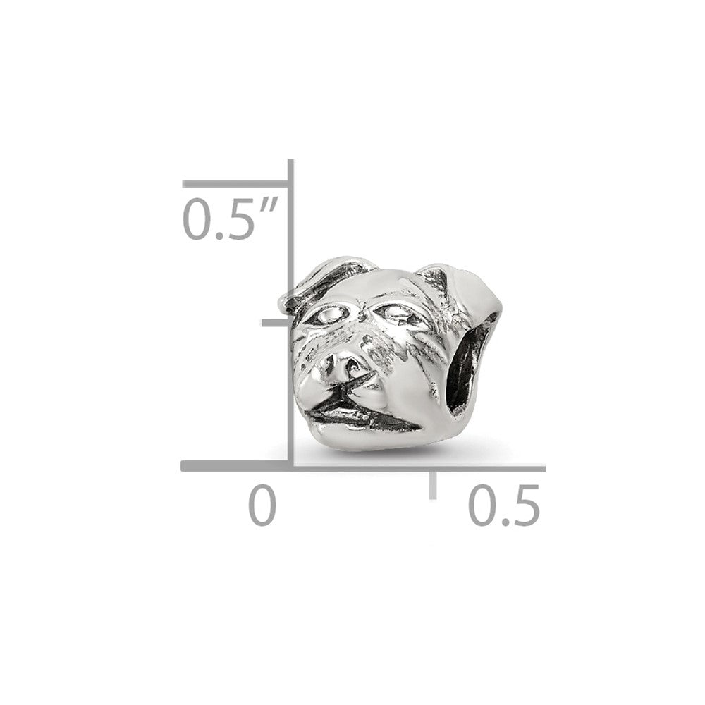 Sterling Silver Reflections Rottweiler Head Bead