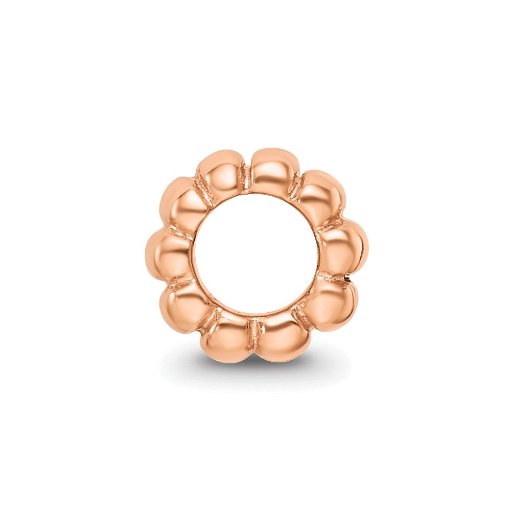 Sterling Silver Reflections Rose Gold-plated Scalloped Spacer Bead