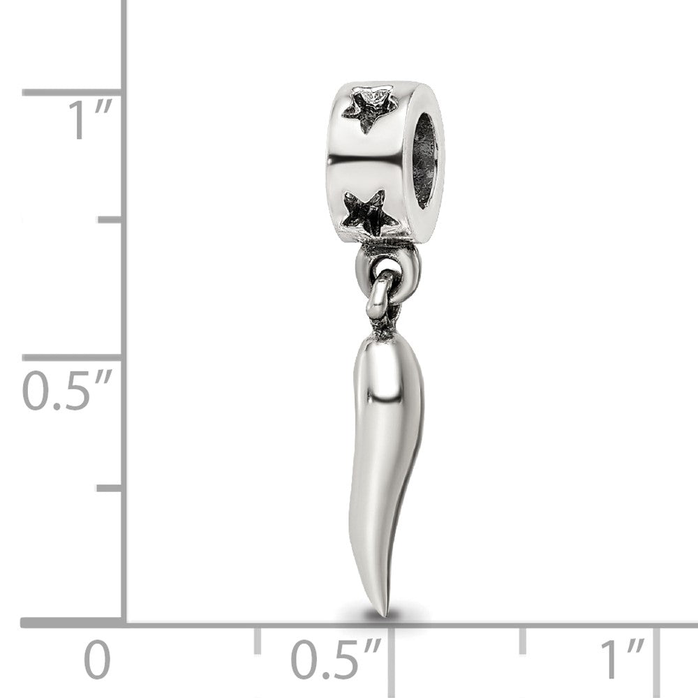Sterling Silver Reflections Italian Horn Dangle Bead
