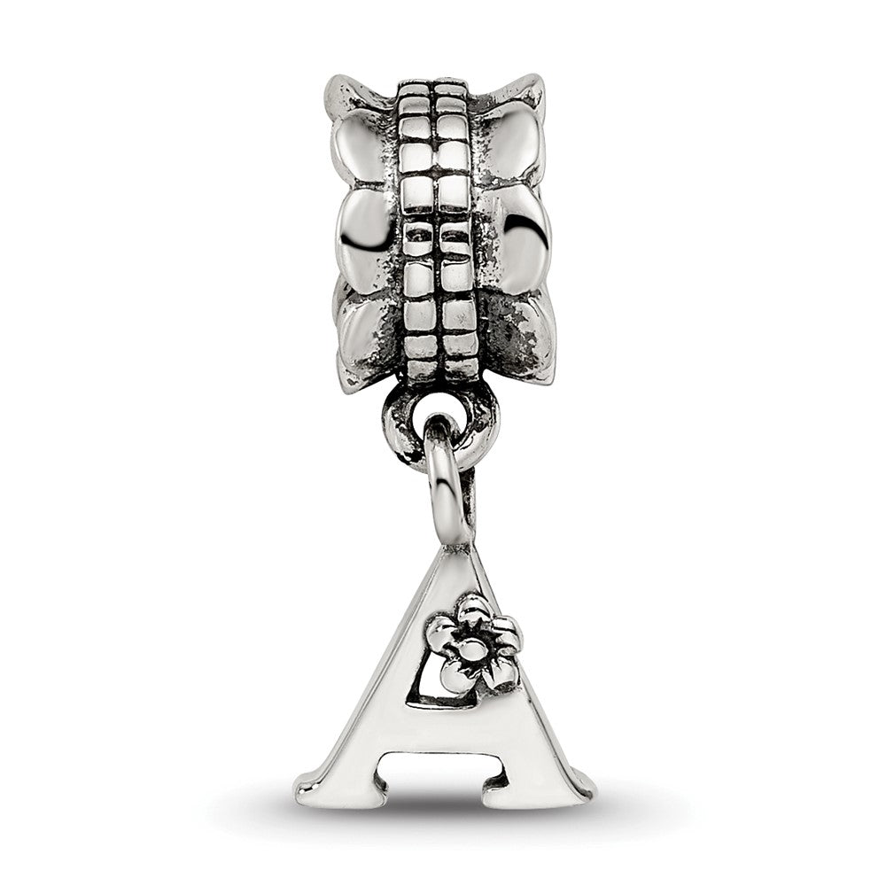 Sterling Silver Reflections Letter A Dangle Bead