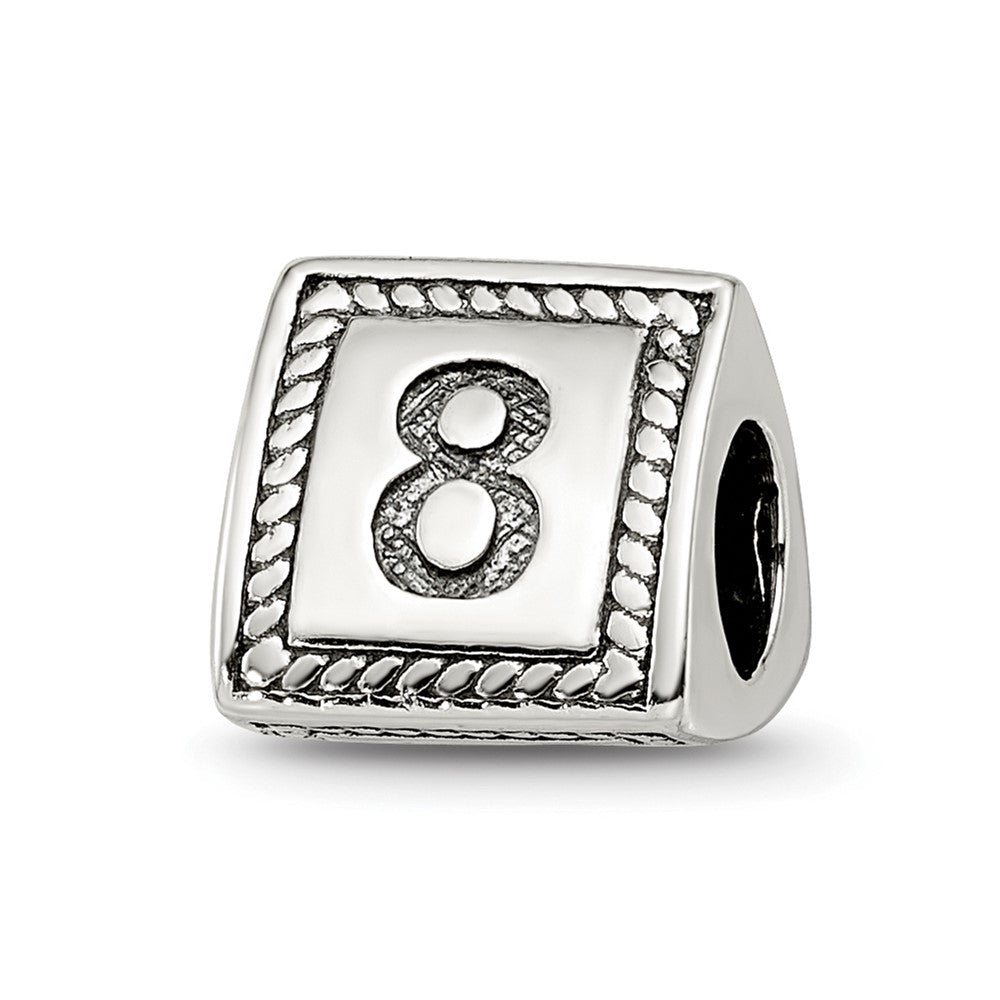 Sterling Silver Reflections Number 8 Triangle Block Bead