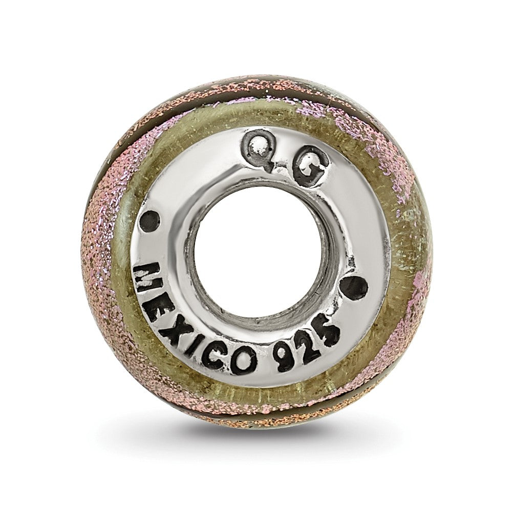 Sterling Silver Reflections Purple Dichroic Glass Bead