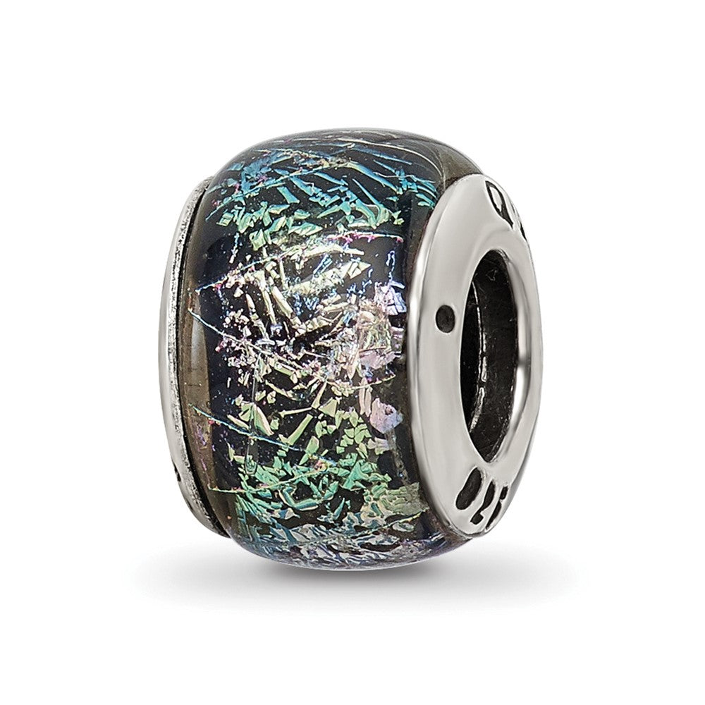 Sterling Silver Reflections Rainbow Dichroic Glass Bead