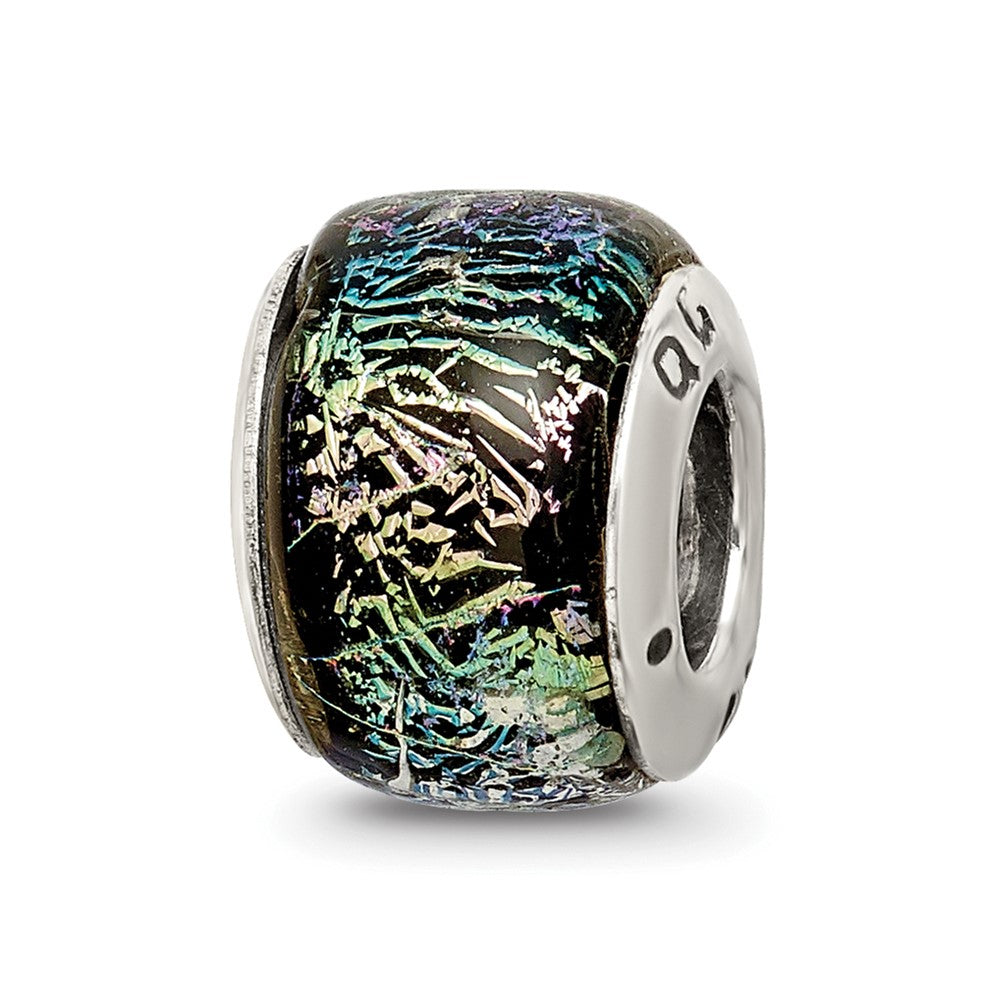 Sterling Silver Reflections Rainbow Dichroic Glass Bead