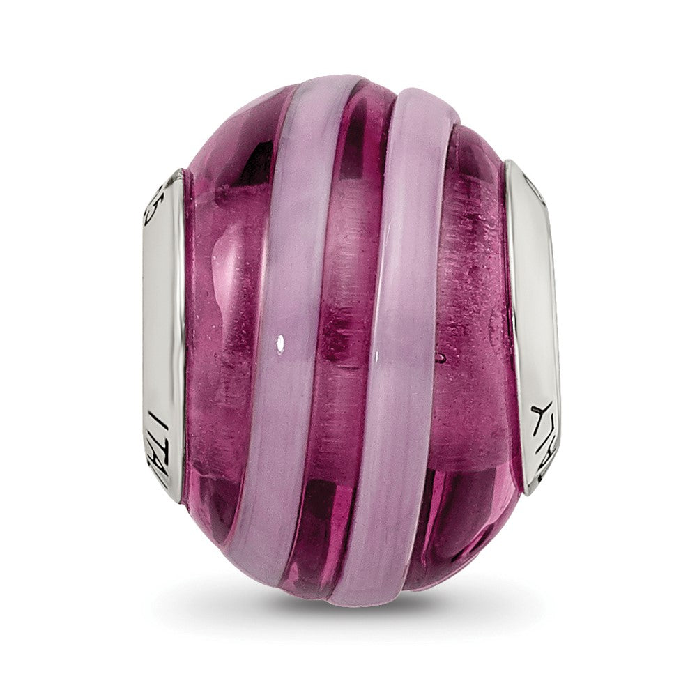 Sterling Silver Reflections Purple/Pink Italian Murano Bead