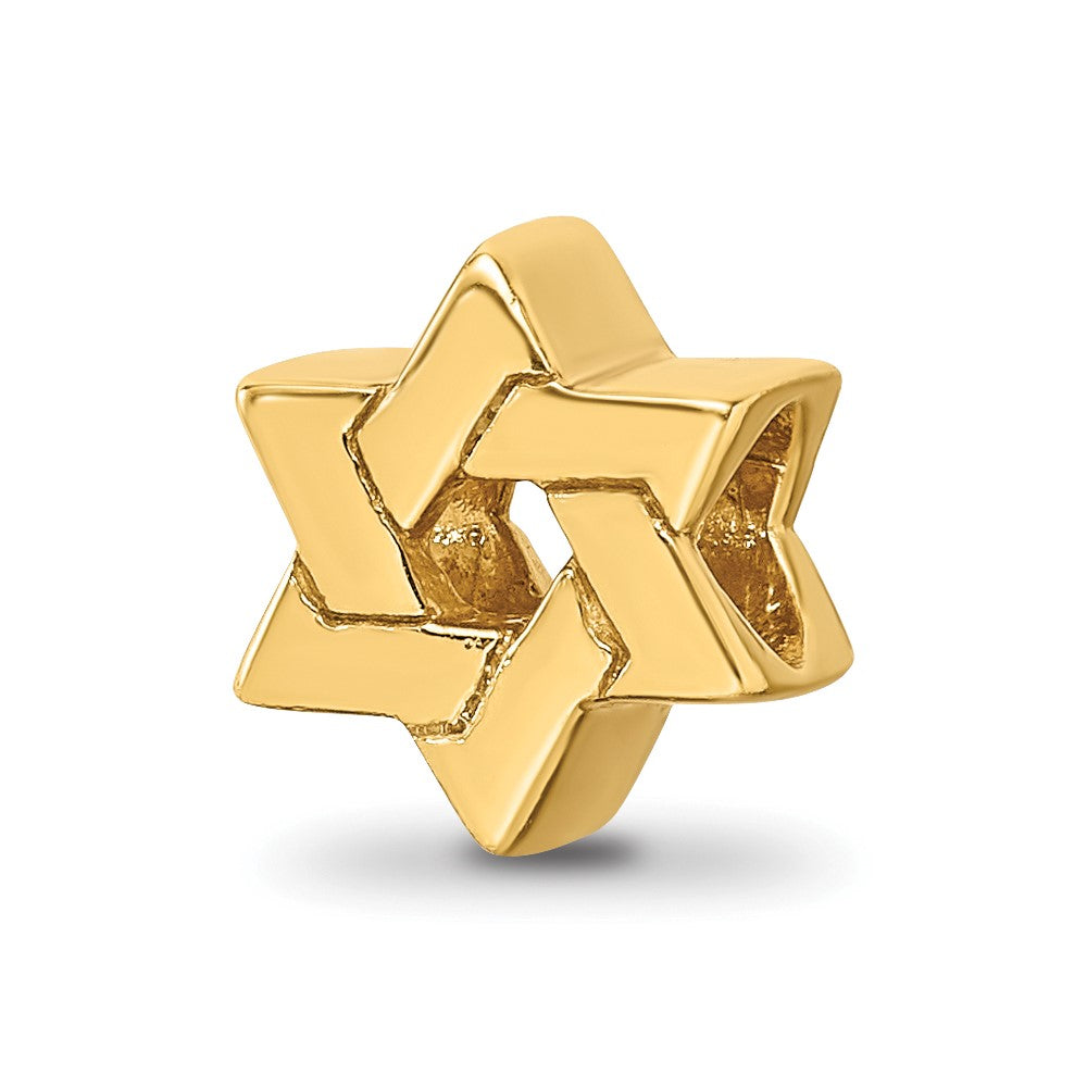 Sterling Silver Gold-plated Reflections Star of David Bead