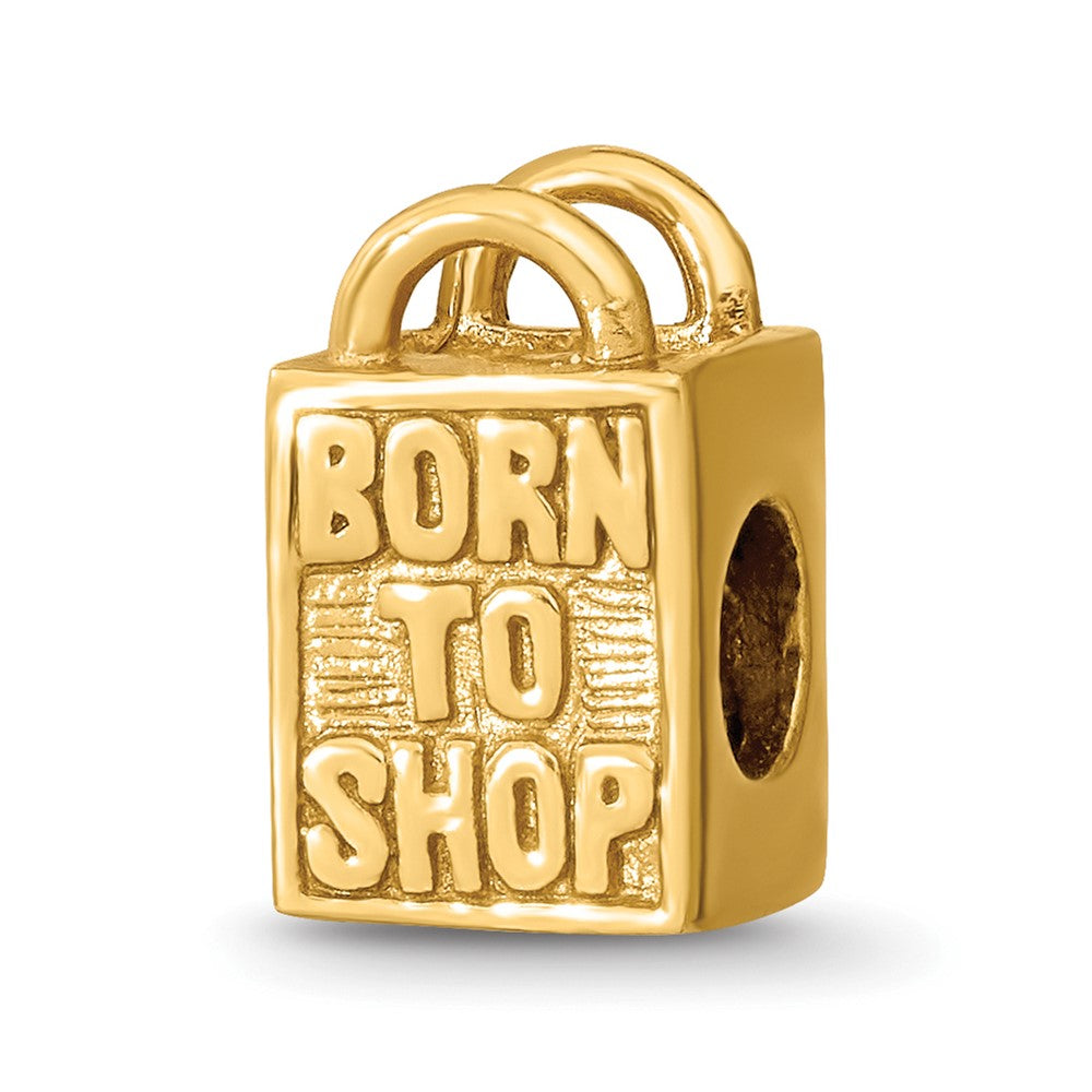 Sterling Silver Gold-plated Reflections Born to Shop Bead