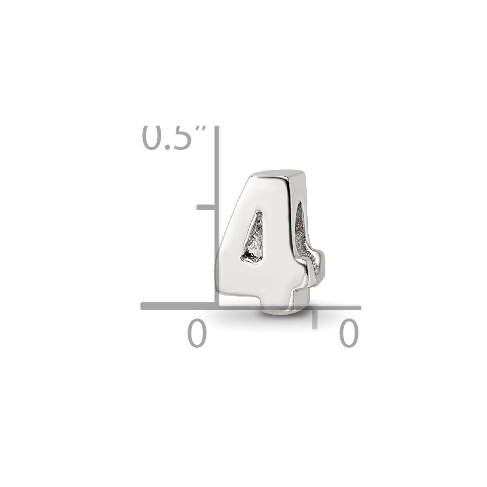 Sterling Silver Reflections Number 4 Bead
