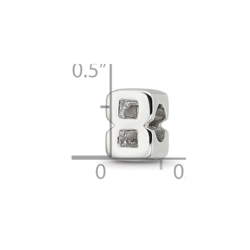 Sterling Silver Reflections Number 8 Bead