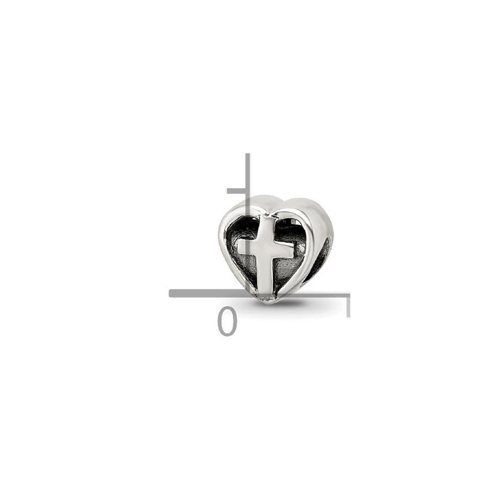 Sterling Silver Reflections Heart w/Cross Bead