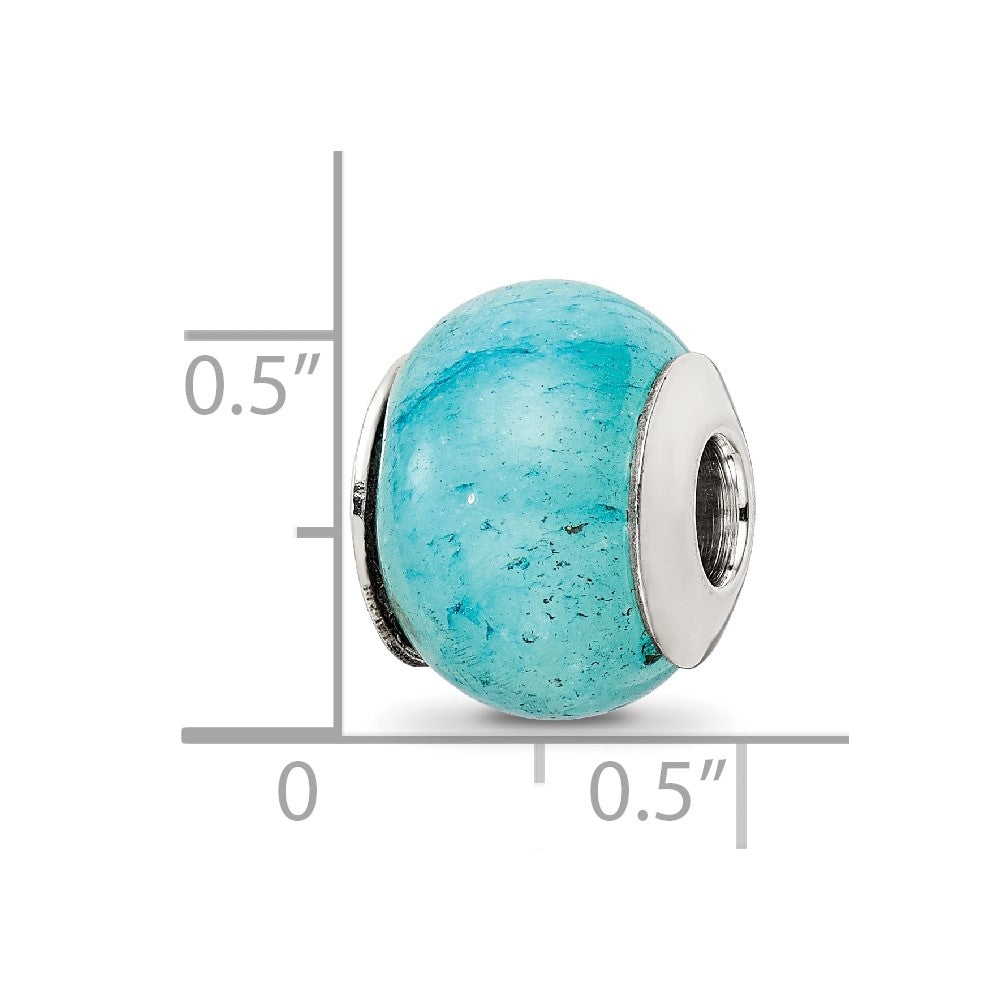 Sterling Silver Reflections Cracked Blue Aventurine Stone Bead