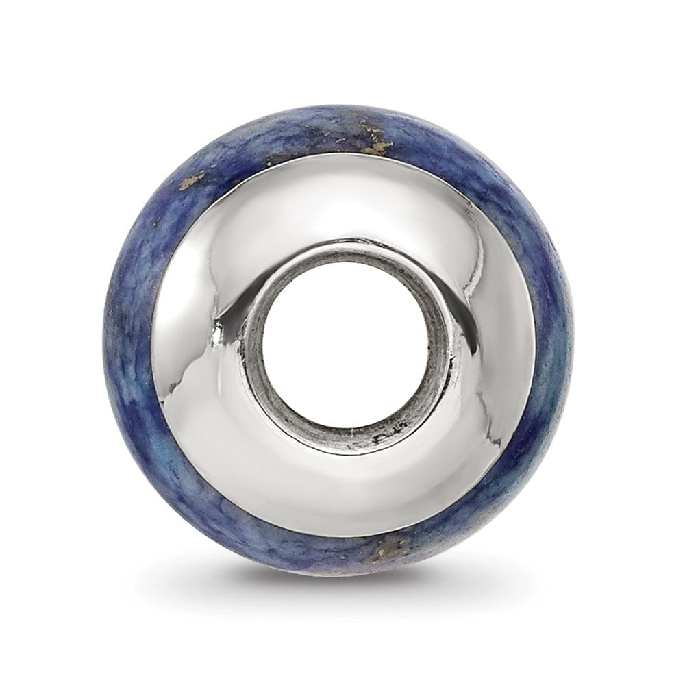 Sterling Silver Reflections Lapis Stone Bead