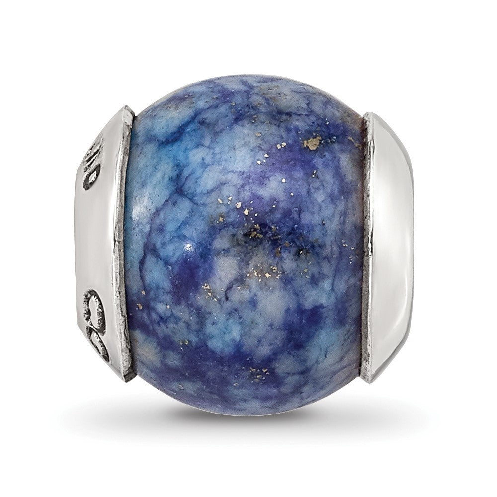 Sterling Silver Reflections Lapis Stone Bead