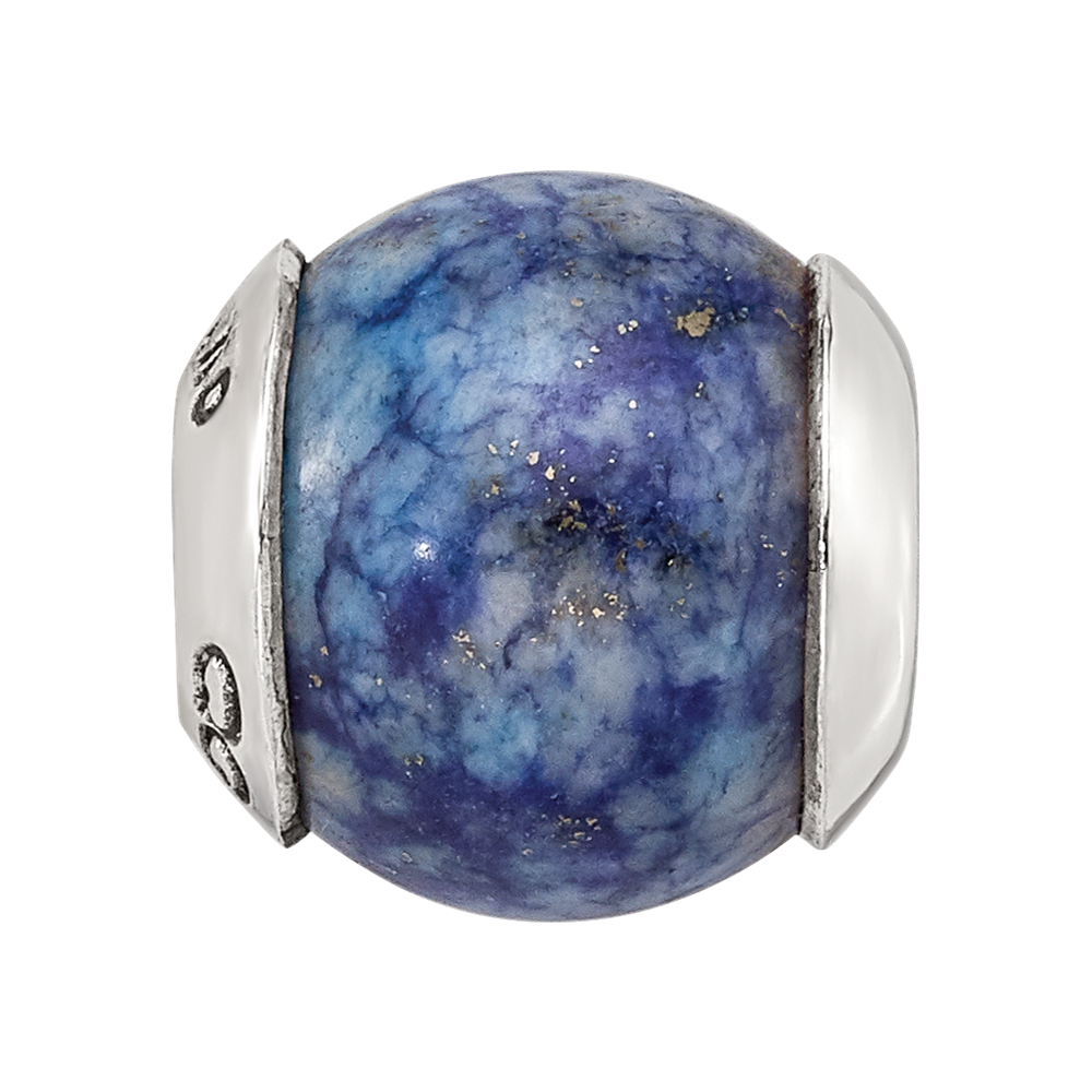 Sterling Silver Reflections Lapis Stone Bead