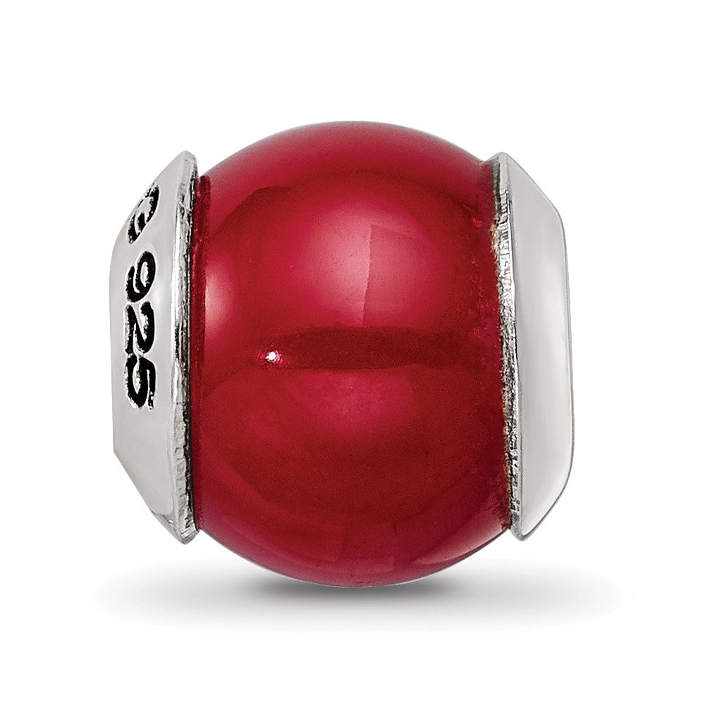 Sterling Silver Reflections Red Quartz Stone Bead