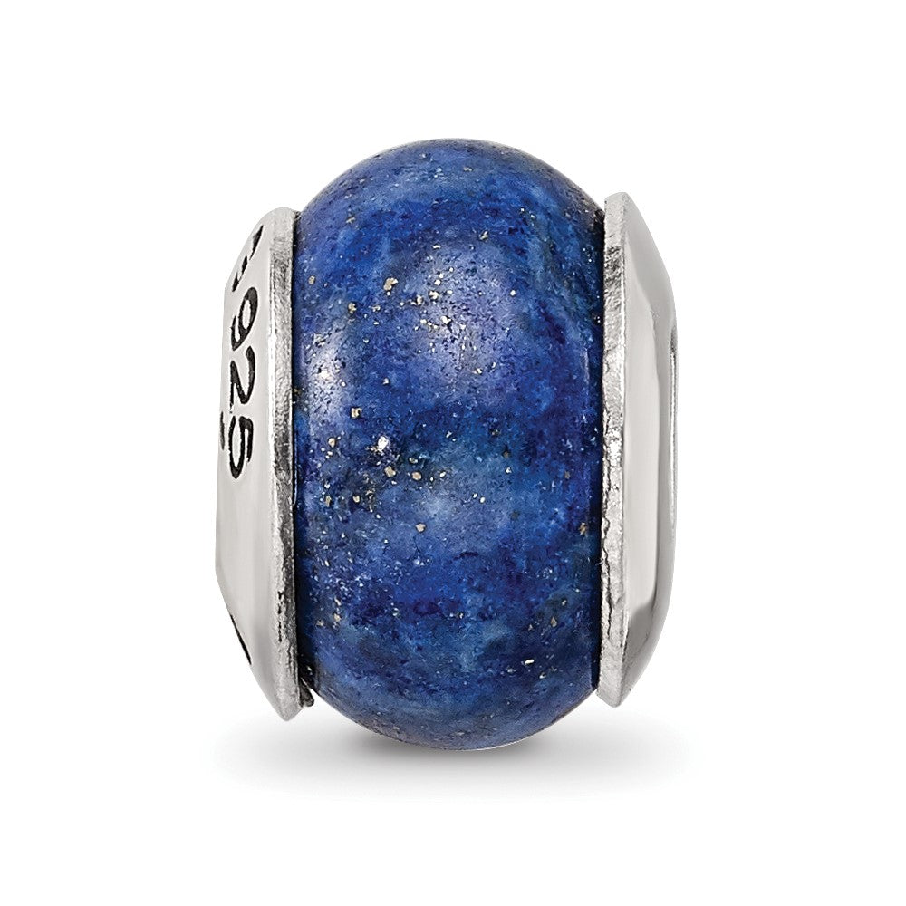Sterling Silver Reflections Lapis Stone Bead