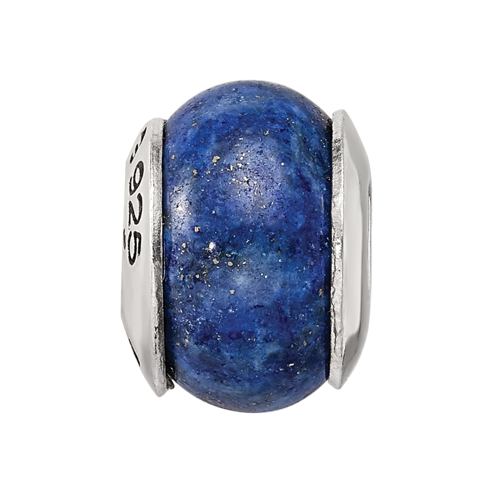 Sterling Silver Reflections Lapis Stone Bead