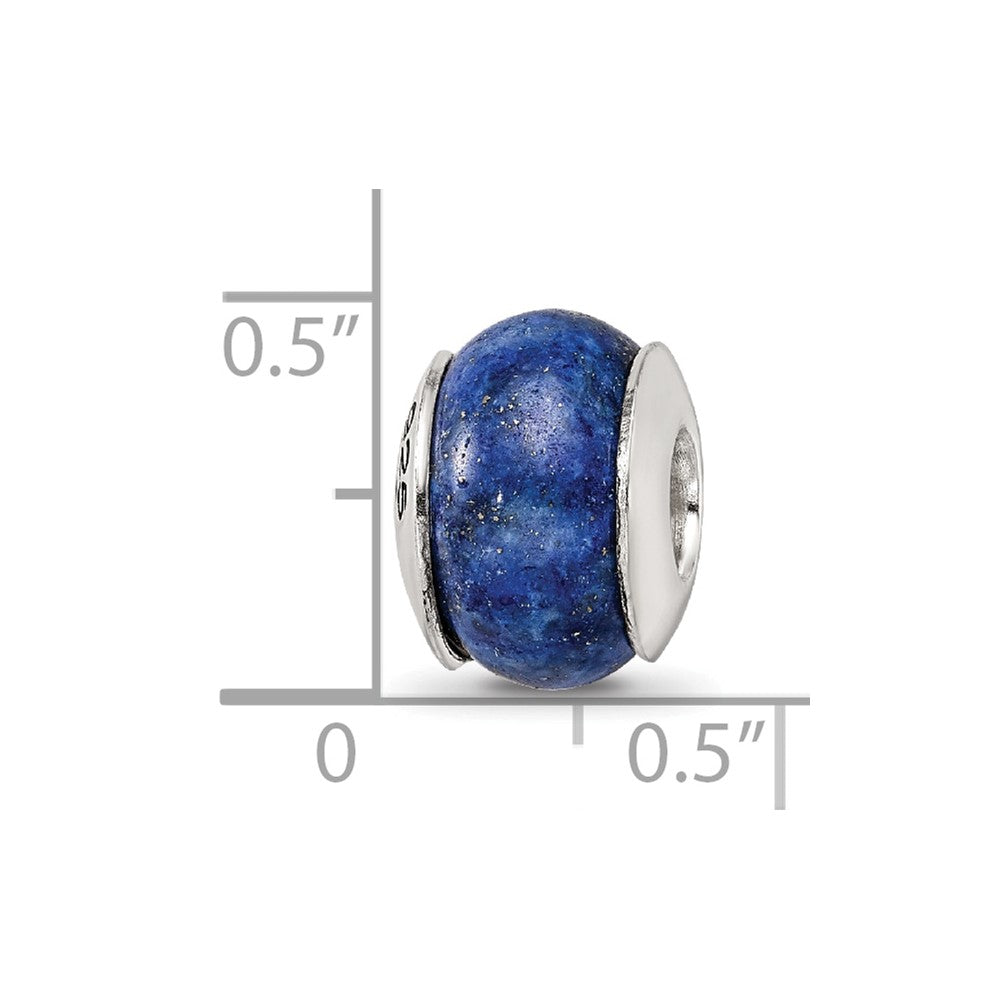 Sterling Silver Reflections Lapis Stone Bead