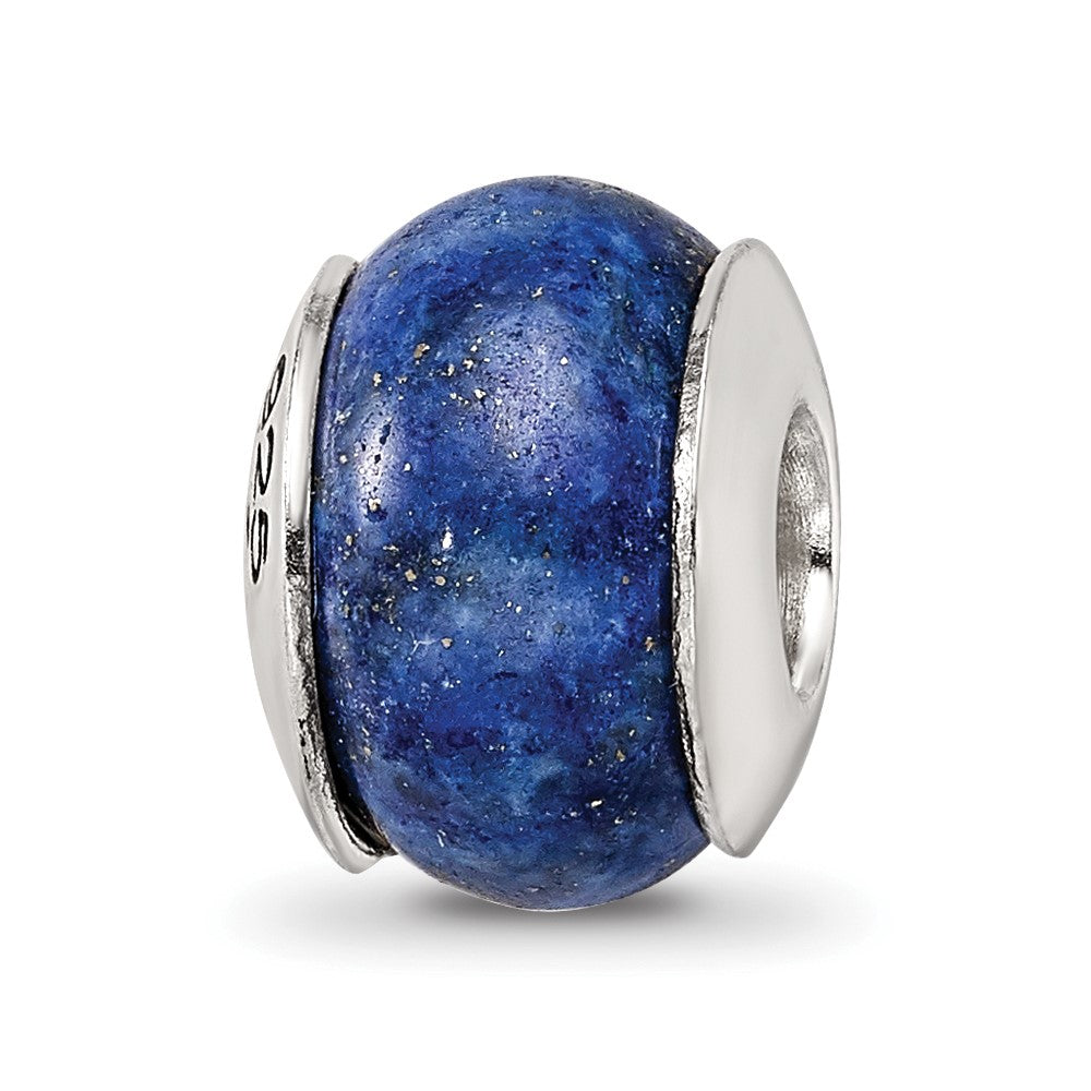 Sterling Silver Reflections Lapis Stone Bead