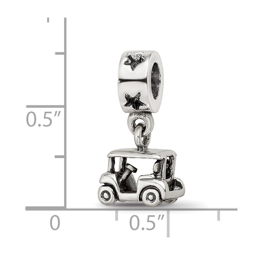 Sterling Silver Reflections Golf Cart Dangle Bead