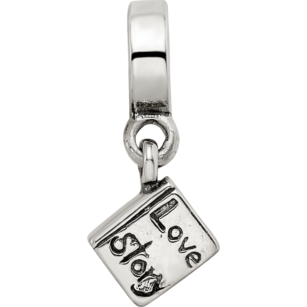 Sterling Silver Reflections Love Story Book Dangle Bead