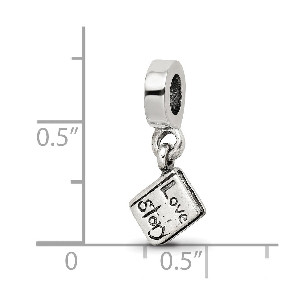 Sterling Silver Reflections Love Story Book Dangle Bead