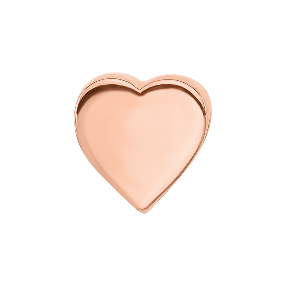 Sterling Silver Reflections Rose Gold-plated Polished Heart Bead
