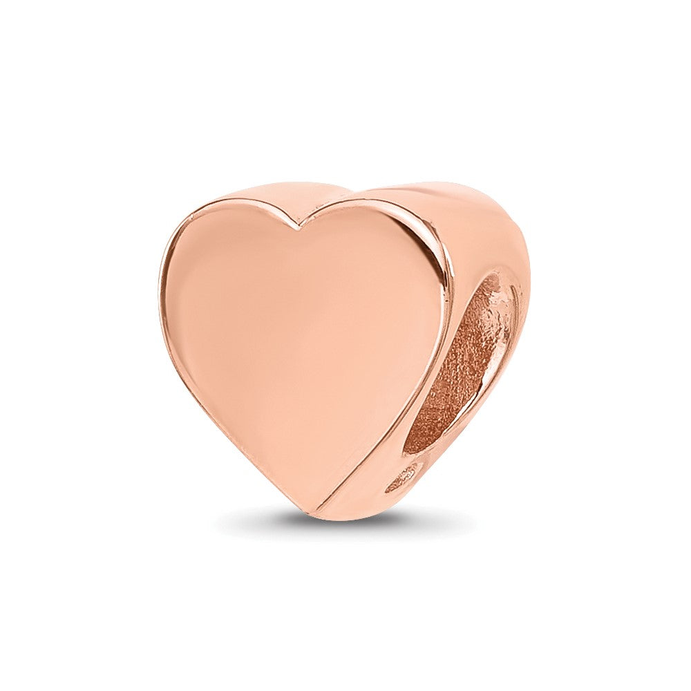 Sterling Silver Reflections Rose Gold-plated Polished Heart Bead