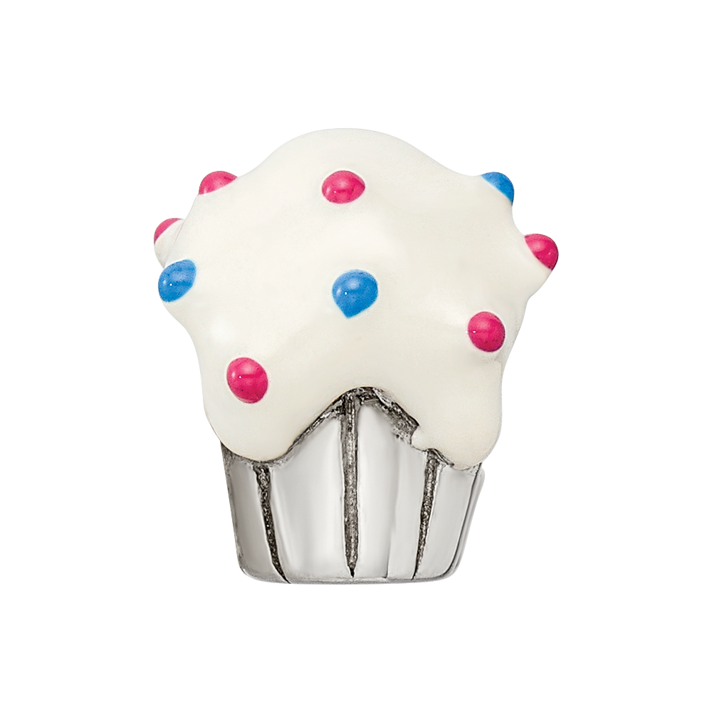 Sterling Silver Reflections Enameled Cupcake Bead