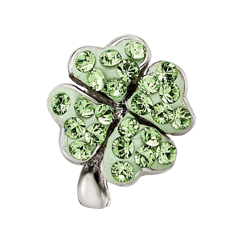 Sterling Silver Reflections Light Green Preciosa Crystal Clover Bead