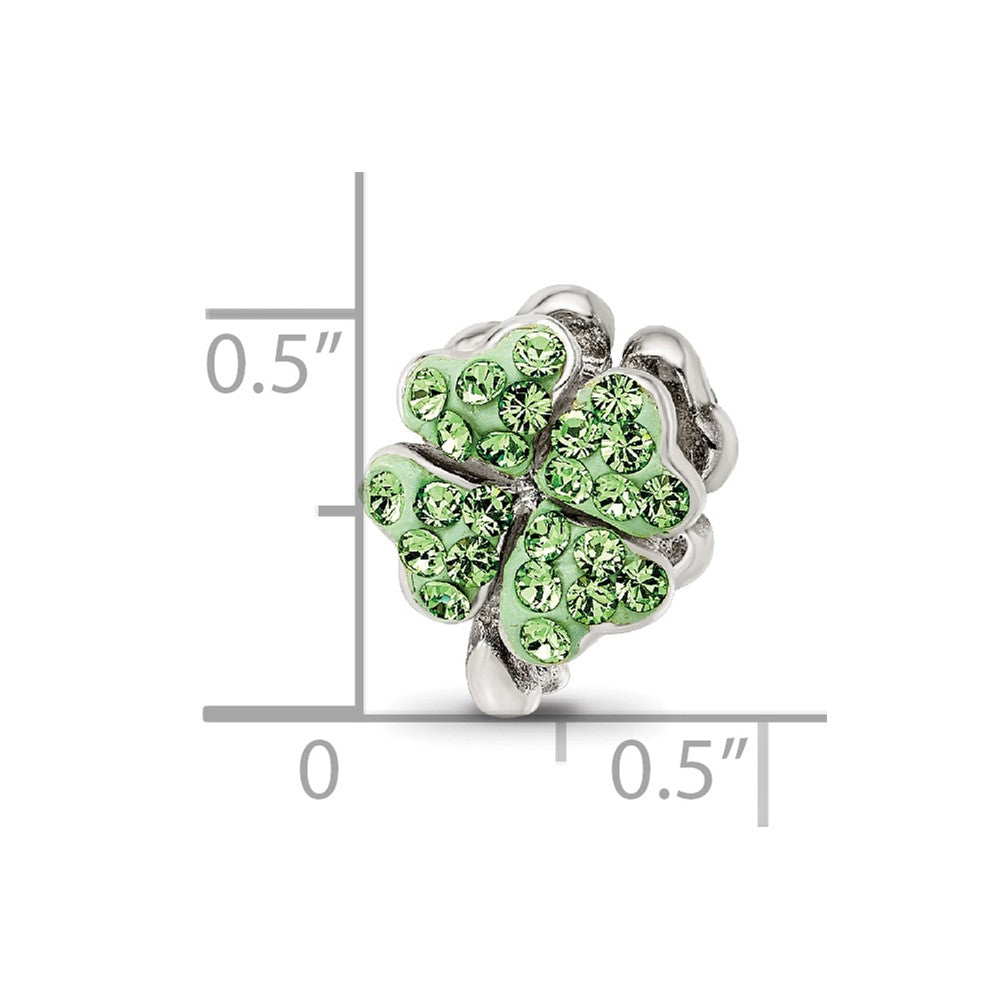 Sterling Silver Reflections Light Green Preciosa Crystal Clover Bead