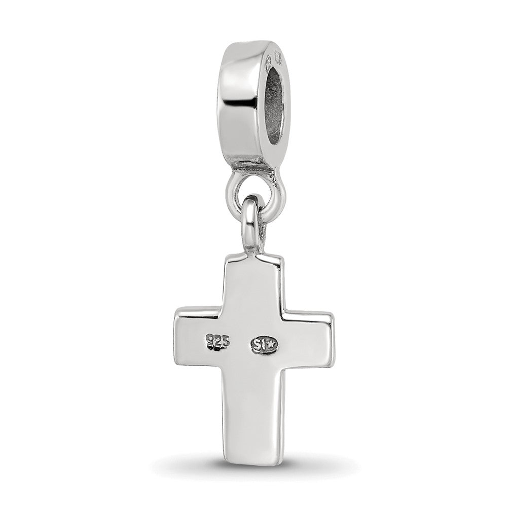 Sterling Silver Reflections Clear Preciosa Crystal Cross Dangle Bead